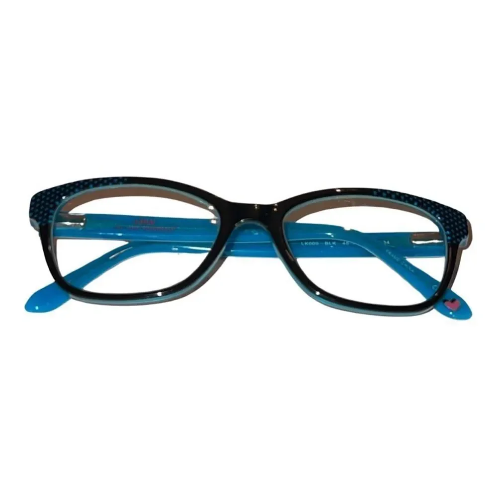 LULU By Lulu Guinness Blue Black Polka Dots Kids Eyeglasses Frames LK009 Glasses